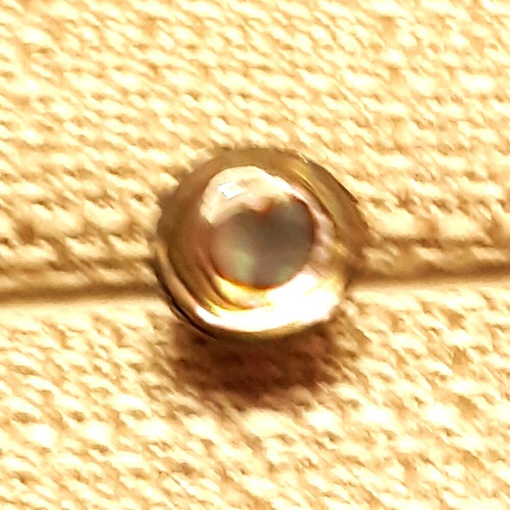 Sterling Abalone Round Iridescent Pin Back Tie Tac Button Metal Clasp